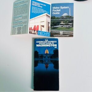 Washington DC VINTAGE 1970’s DC Metro Map American Express Guidebook